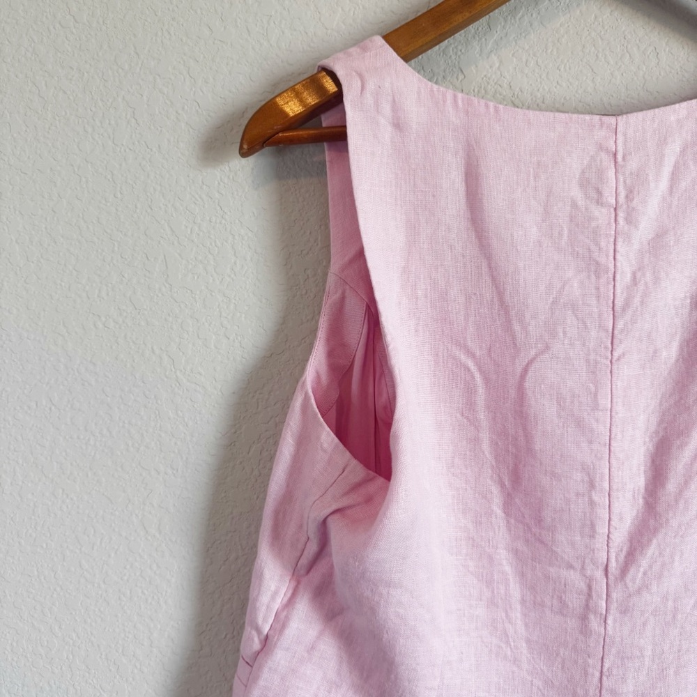 J. Crew Women's Light Pink Scoopneck Linen Blend Vest Size 12 - Picture 9 of 9